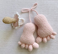 Baby Feet and Pacifier Ornament or Key Chain