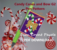 Candy Cane with Bows G2 Pen Pattern (PDF DOWNLOAD)