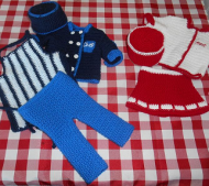 Chefs Uniforms Blue or Red for 18 Inch Doll (Made to Order)