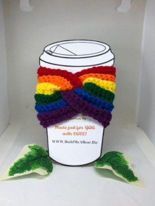 Rainbow Pride Flag Twisted Cup Cozy (Crocheted)