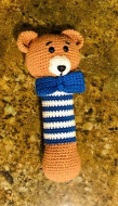 Finished Teddy Bear Baby Picture Rattle Display