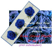 Simply Blue Rose Bracelet or Bookmark Pattern (PDF DOWNLOAD)